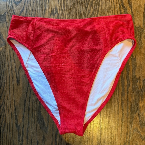 Old Navy Red High-Waisted Bikini Bottoms Size L - Picture 1 of 4